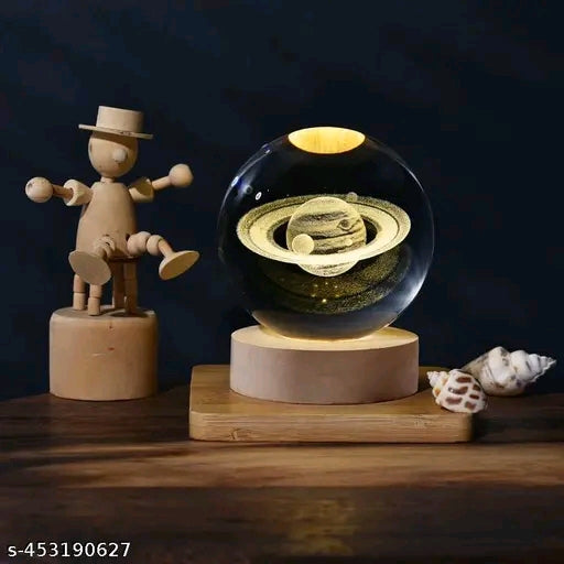 Glass lamp 3D Ball Astronomy Night lamp with base for living room ornament solar lamp.