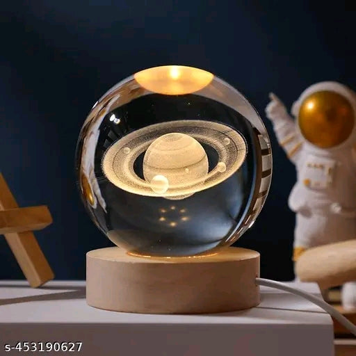 Glass lamp 3D Ball Astronomy Night lamp with base for living room ornament solar lamp.