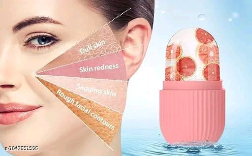 Face Ice Roller for Men & Women | Reusable & Unbreakable Facial Massager | Ice Cube Roller for Glowing Skin, Puffy Eyes & Skin Care Routine Pack of 4