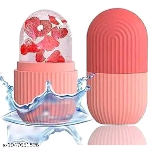 Face Ice Roller for Men & Women | Reusable & Unbreakable Facial Massager | Ice Cube Roller for Glowing Skin, Puffy Eyes & Skin Care Routine Pack of 4