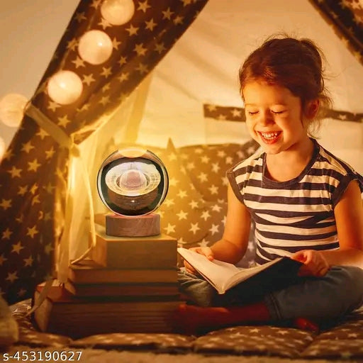 Glass lamp 3D Ball Astronomy Night lamp with base for living room ornament solar lamp.